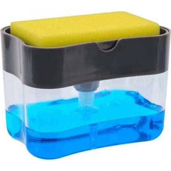 2-in-1 Soap Dispenser with Sponge Holder for Kitchen Sink