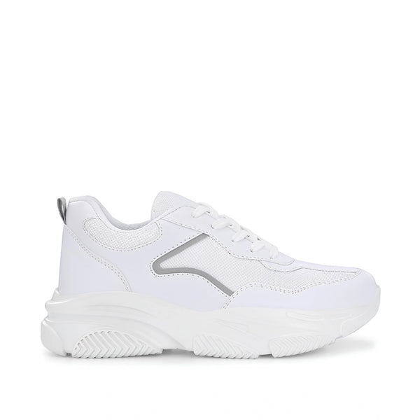 Generic Women's Casual Mesh Printed Lace-Ups Shoes (White)