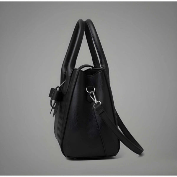 Generic Women's PU Leather Solid Shoulder Zipper Handbag (Black)
